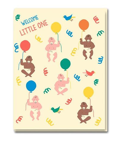 Greetings Card Floating Babies Card