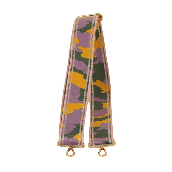 Bag Strap Adjustable Woven Yellow Camouflage Silver Stripe