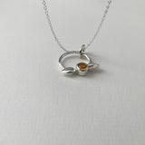 Necklace Silver Leaves And Citrine
