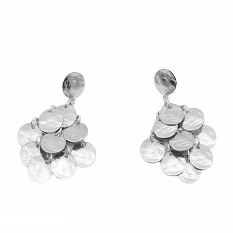 Stud Earrings Waterfall Charm Silver