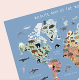 World Map Wildlife A3 Print