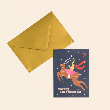 Christmas Card Reindeer Cowboy