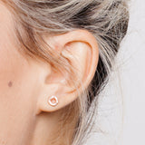 Stud Earrings Rose Gold Textured Meteorite