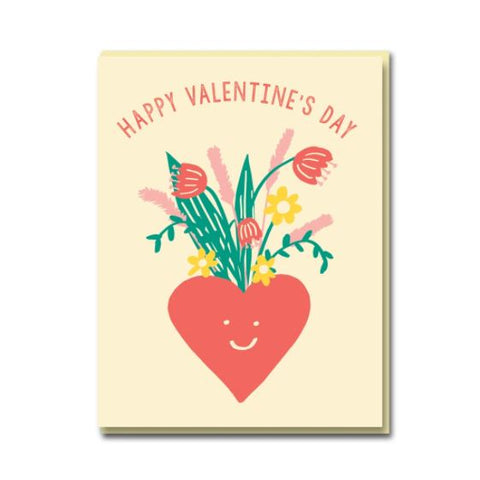 Happy Valentine Vase Greeting's Card