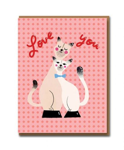 Porcelain Kitties Greetings Card
