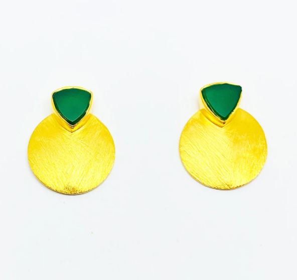 Earrings Green Onyx Risor Stud Earrings