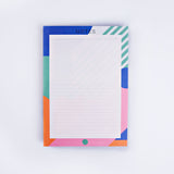 Brightly patterned Miami inspired bordered notepad.