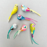 Artificial Bird Decoration Clip On Blue Tail