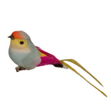Artificial Bird Decoration Clip On Yellow Tail