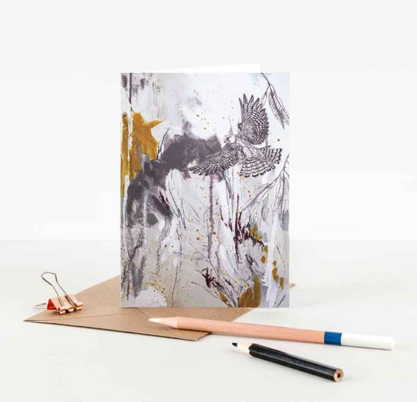 Greetings Card Red Footed Falcon