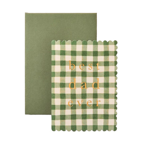 Fathers Day Card Gingham Best Dad Ever