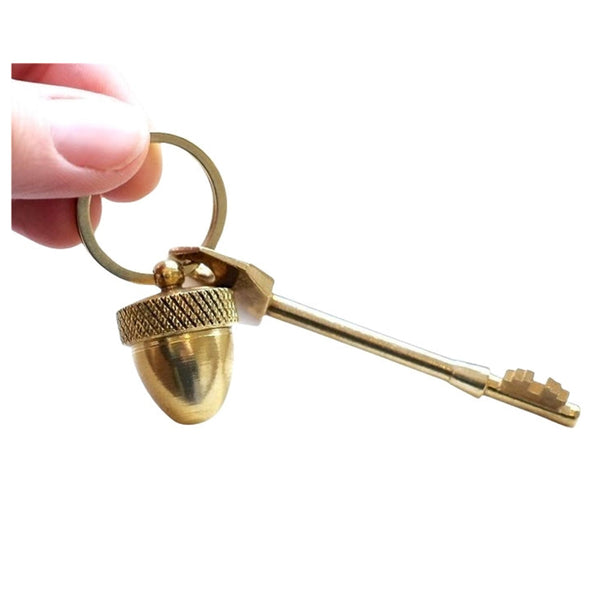 Keyring Brass Acorn Locket