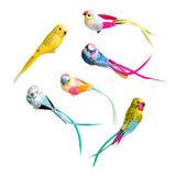 Artificial Bird Decoration Clip On Yellow Tail