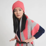 Coral Wool Ribbed Beanie Hat