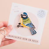 Patch Iron On Embroidered Bluetit Bird