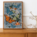 Print A4 Butterflies And Leaves