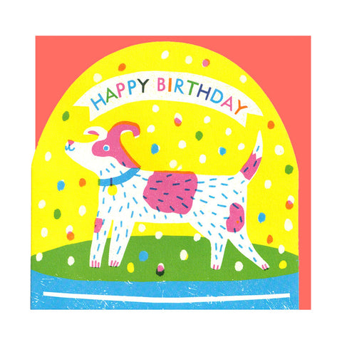 Birthday Card Globe Dog
