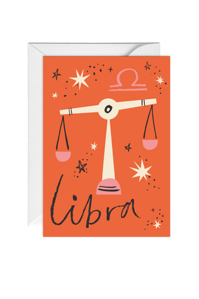 Greetings Card Zodiac Sign Libra