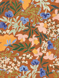 Floral Print A3 Traditional Floral Rust