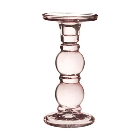 Candle Holder Tall Glass Pink