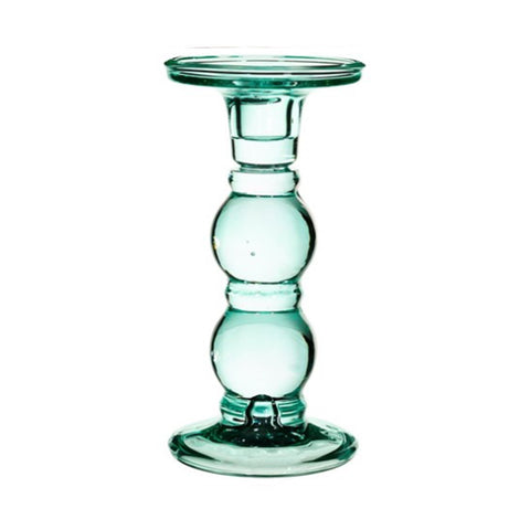 Candle Holder Tall Glass Turquoise