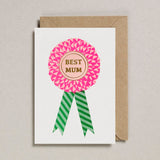 Happy Mothers Day Card Rosette Pink