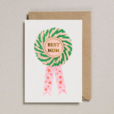 Happy Mothers Day Card Rosette Green