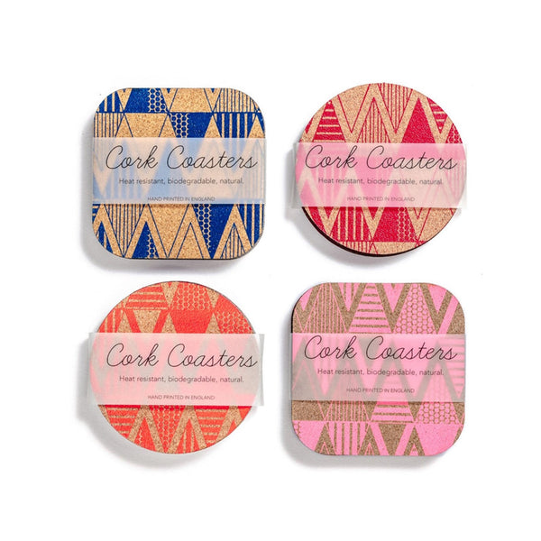 Cork Coasters Set Of 4 Geo