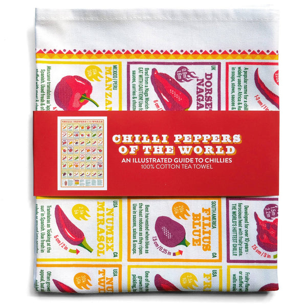 Tea Towel Cotton Chilli Peppers of the World