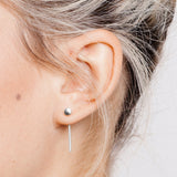 Stud Earrings Gold Drop Back Dot
