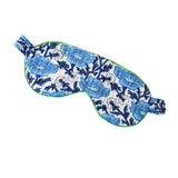 Sleep Eye Mask And Bag Blue Floral Block Print