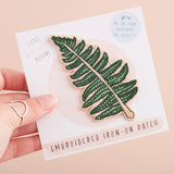 Patch Iron On Embroidered Fern