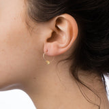 Hoop Earrings Silver Star Petite
