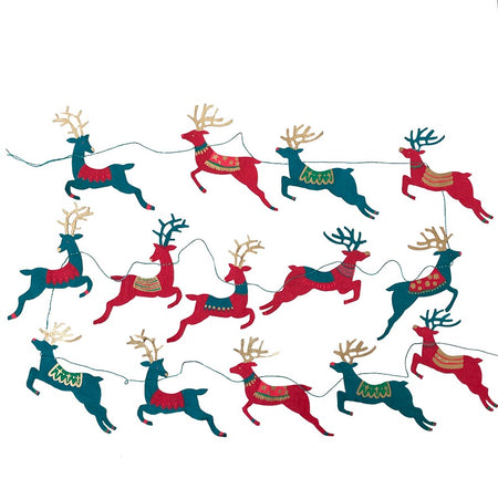 Christmas Garland Paper Colourful Reindeer