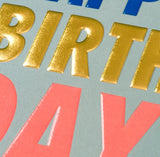 Birthday Card Happy Birthday Gold
