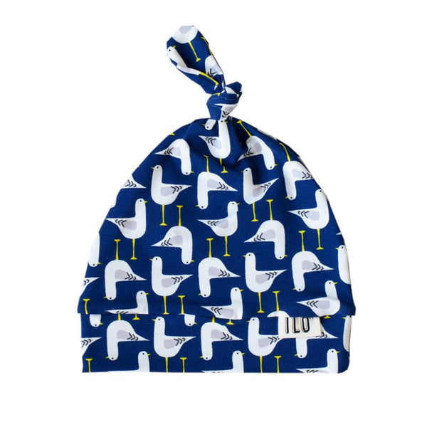 Baby Hat Adjustable Size Knot Seagull Blue