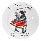 Plate China Guinea Pig I Love Toast The Most