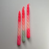 Candle Twisted Set Of 3 Dip Dye Neon Ice Cream Pink