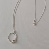 Necklace Silver Seedpod And Leaves On Hoop