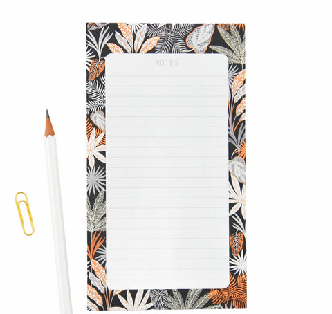 Notepad Tear Off Sheets 70 Pages Botanic In Black