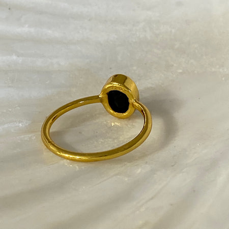 Ring Gold Onyx Gemstone Ring