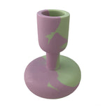 Candle Holder Jesmonite Lilac And Ice Mint Tall Candle Stick