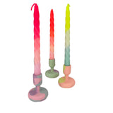 Candle Holder Jesmonite Mimosa Yellow And Coral Pink Candle Stick