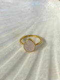 Ring Rose Quartz Gemstone Gold Ring