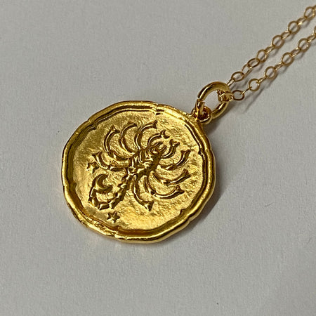 Necklace Star Sign Scorpio Gold
