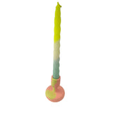 Candle Holder Jesmonite Mimosa Yellow And Coral Pink Candle Stick