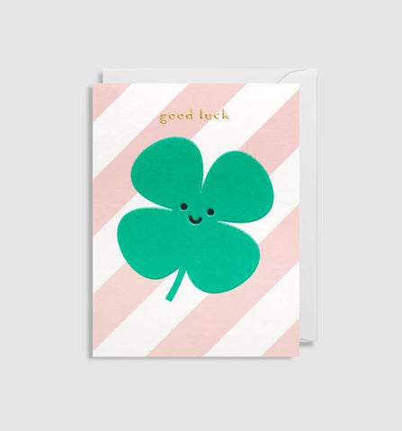 Greetings Card Good Luck Clover
