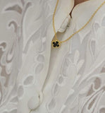 Necklace Floral Black Onyx Pendent Necklace