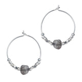Hoop Earrings Sterling Silver And Labradorite