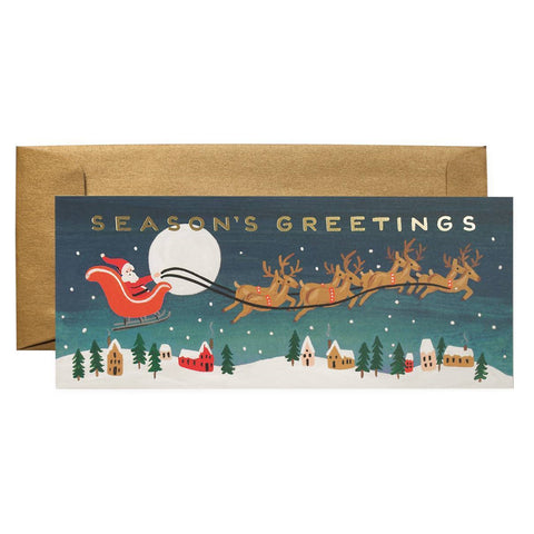 Santa's Sleigh Christmas Greetings Card